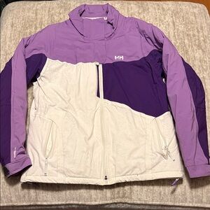 Helly Hansen Women's Two-Tone Purple and White Ski Jacket